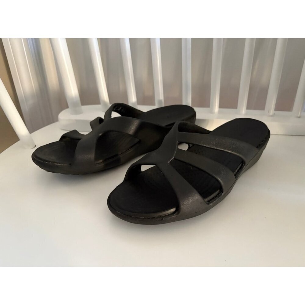 Crocs Black Heeled Sandals